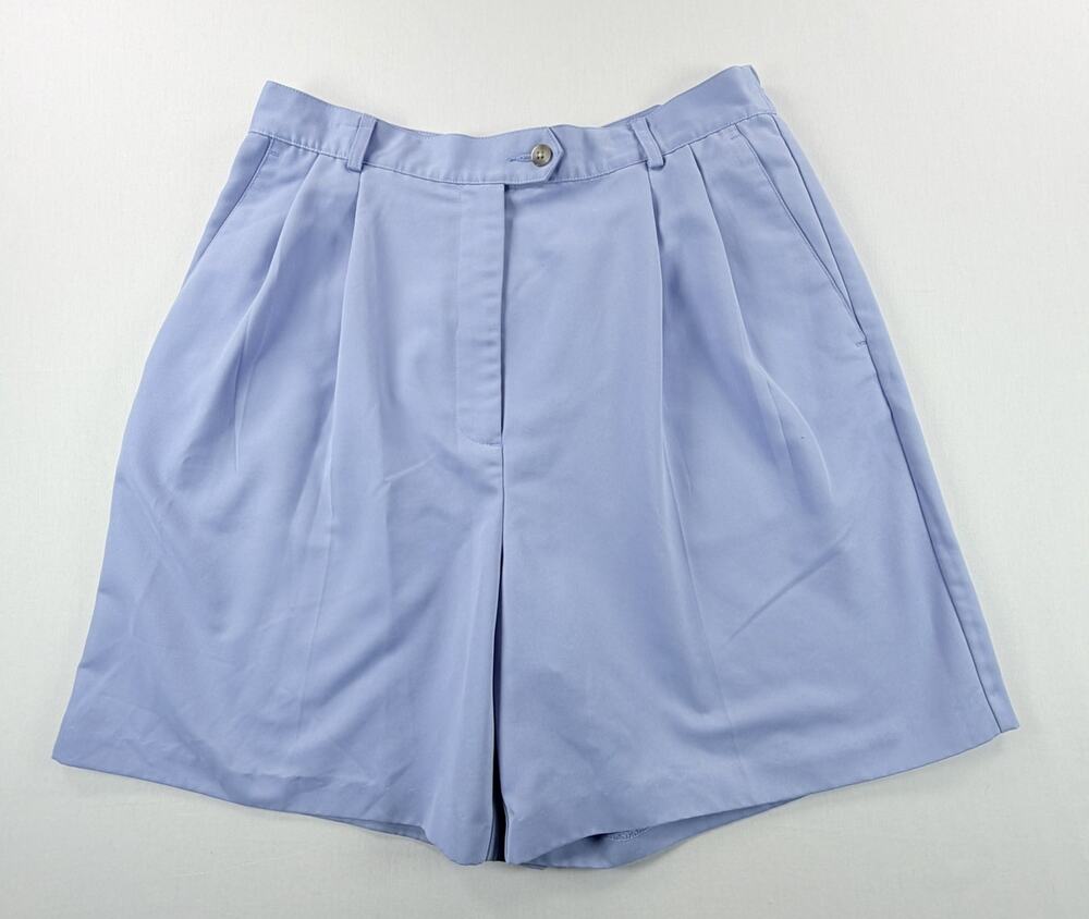 IZOD Vintage Ladies Light Blue Pleated Golf Pickleball Shorts Size 12